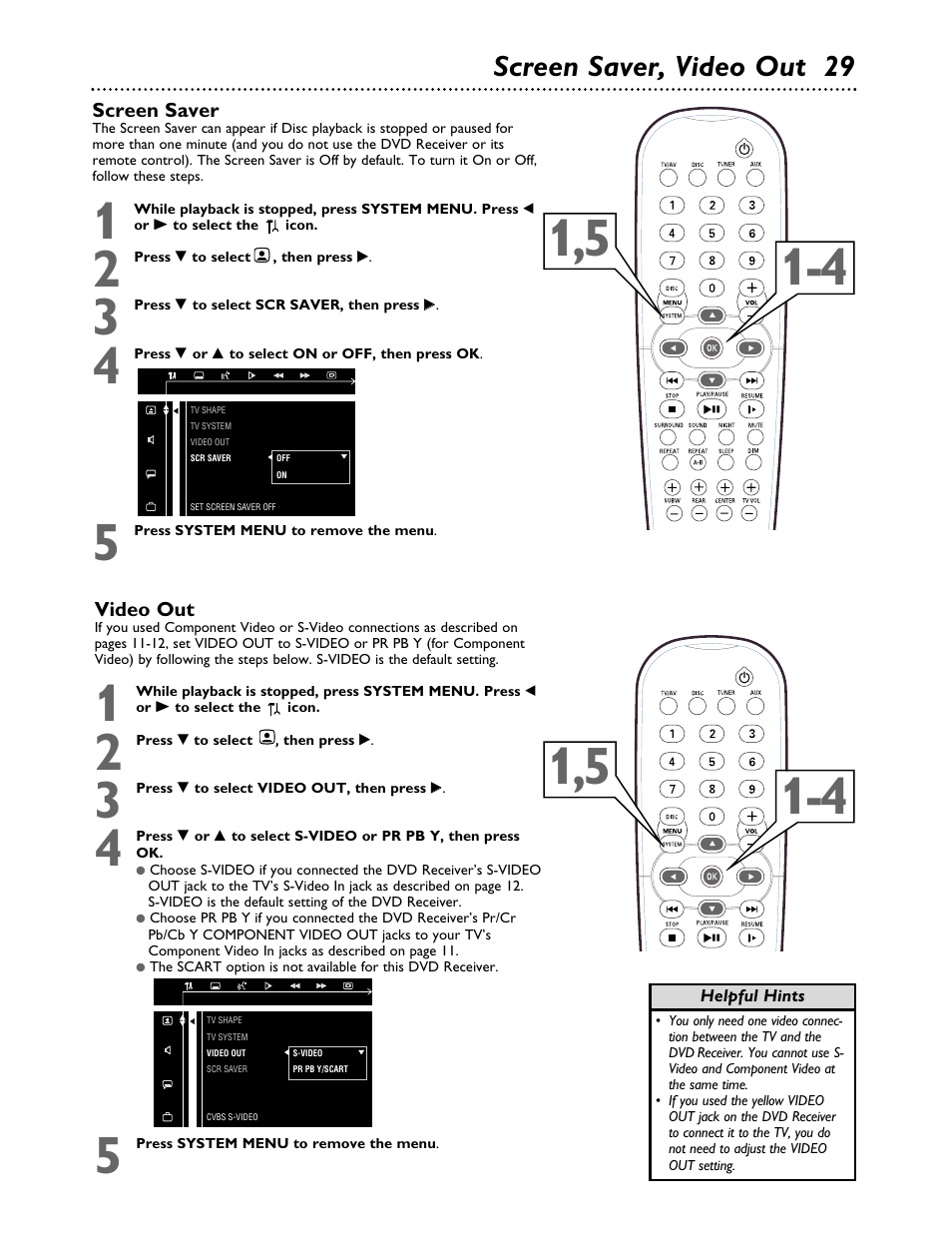 Screen saver, video out 29 | Philips MX3700D3799 User Manual | Page 29 / 44