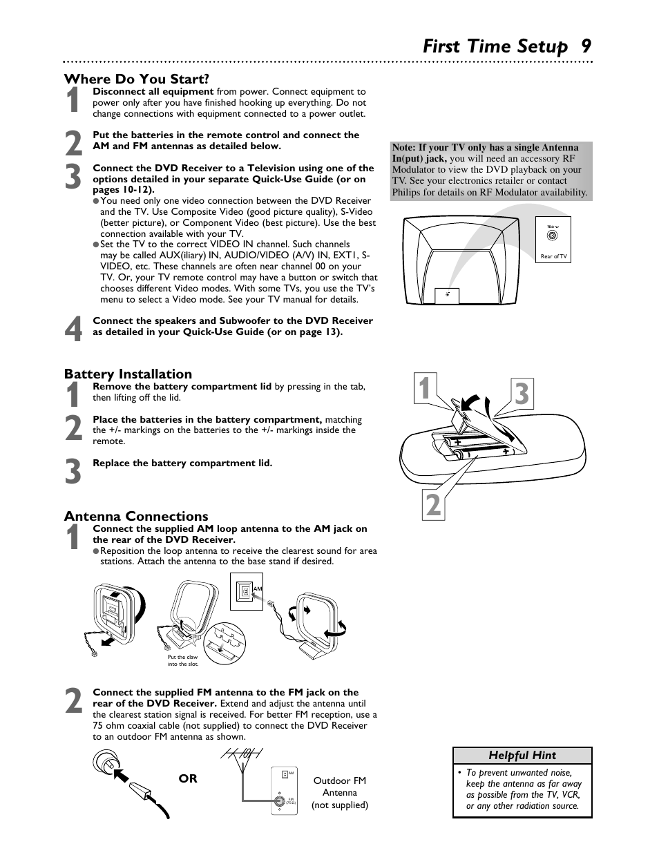First time setup 9 | Philips MX3700D3799 User Manual | Page 9 / 44
