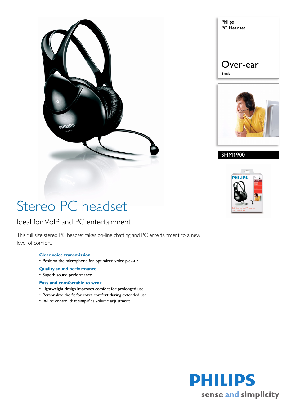 Philips SHM1900-00 User Manual | 2 pages