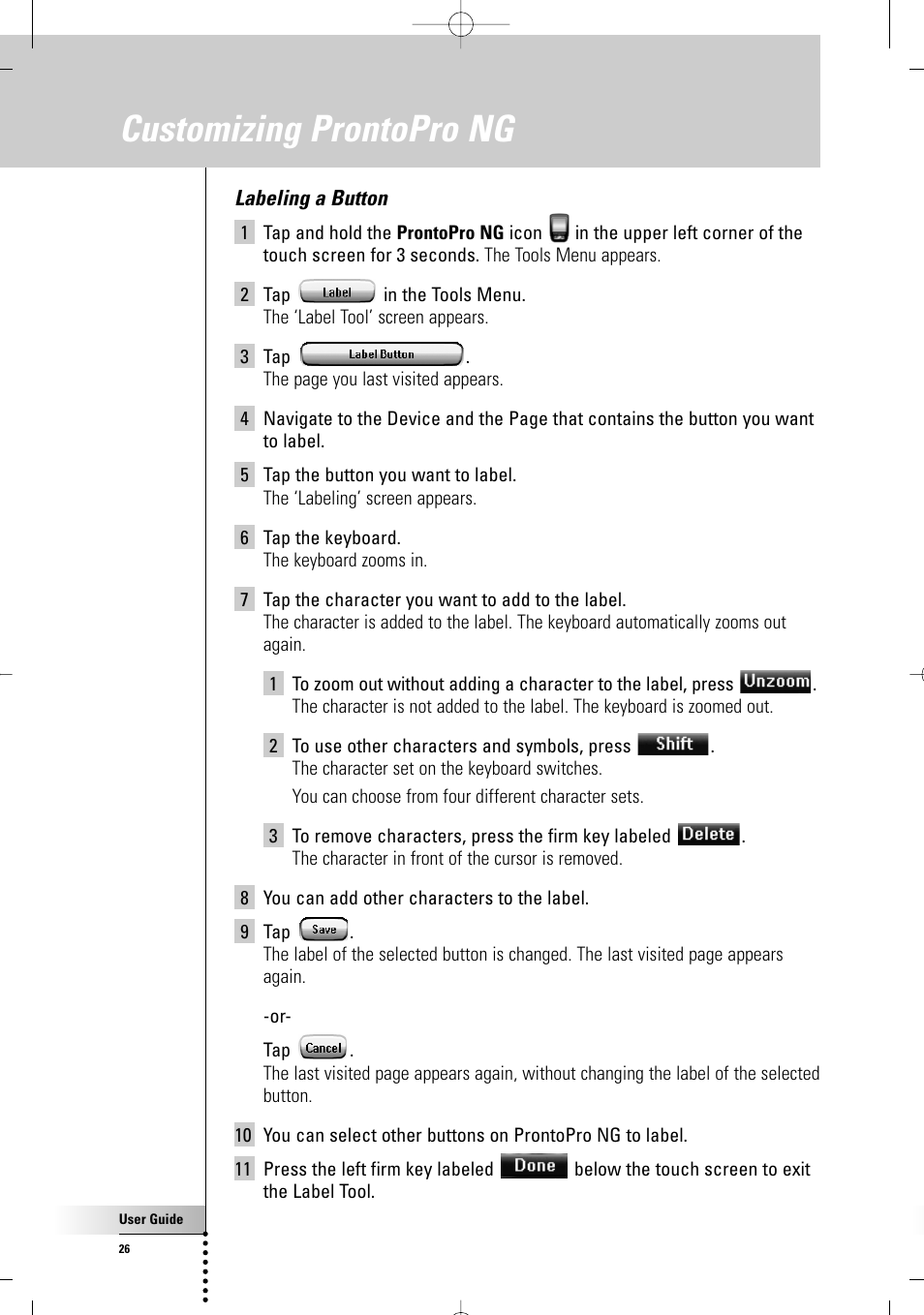 Customizing prontopro ng | Philips TSU7500-17B User Manual | Page 28 / 72