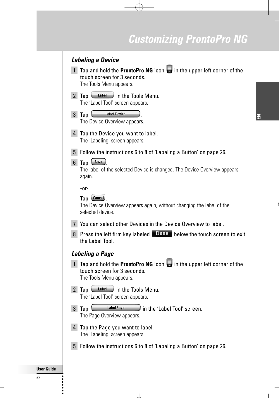 Customizing prontopro ng | Philips TSU7500-17B User Manual | Page 29 / 72