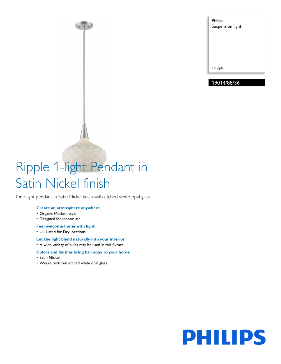 Philips 190148836 User Manual | 2 pages