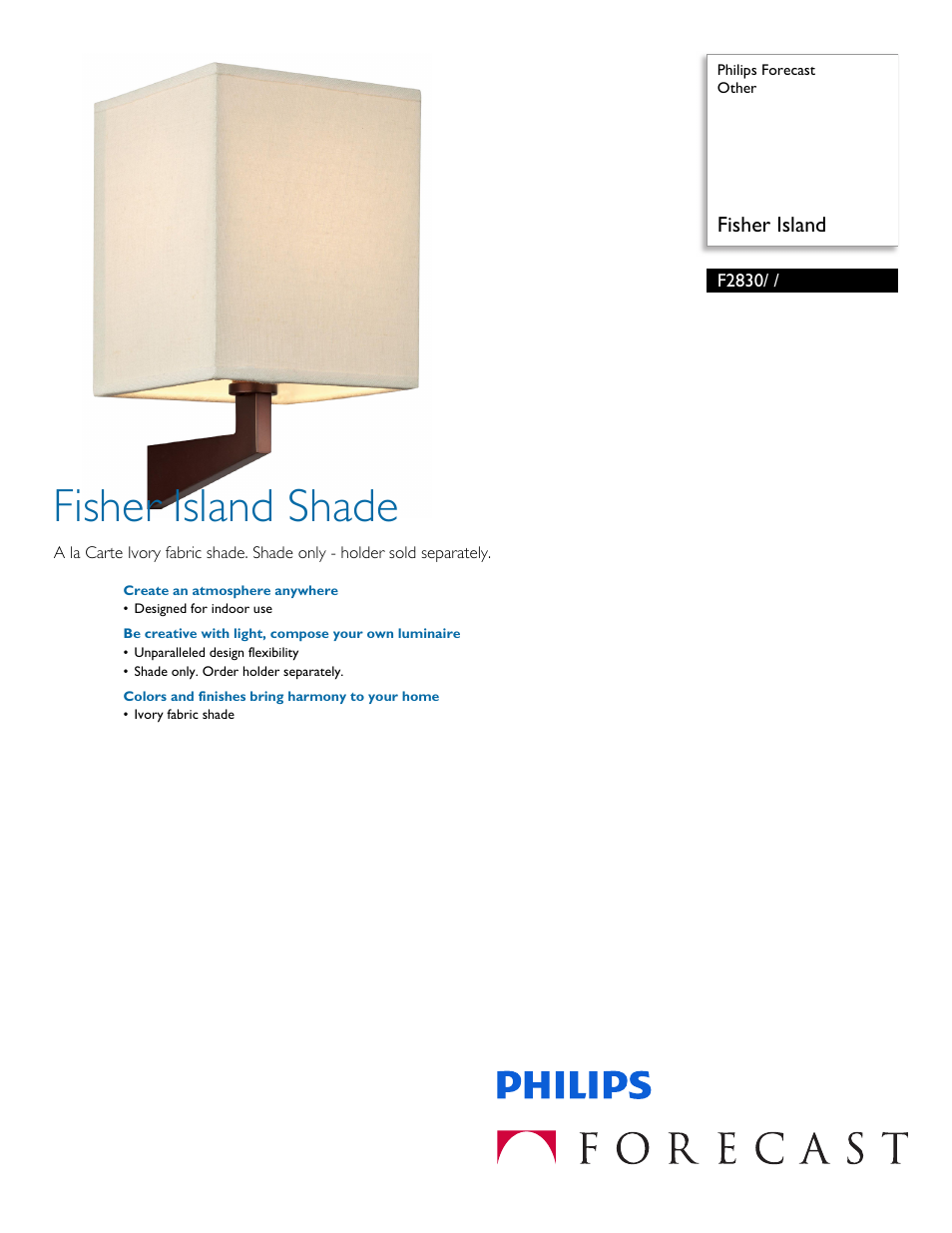 Philips F2830 User Manual | 2 pages