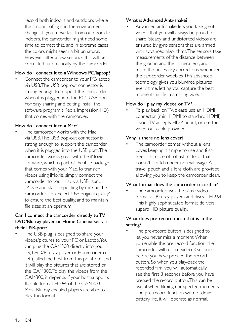 Philips CAM300WH-37 User Manual | Page 18 / 22