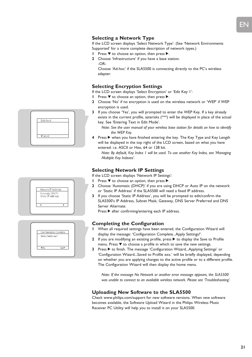 Philips SLA5500NS-17 User Manual | Page 21 / 38