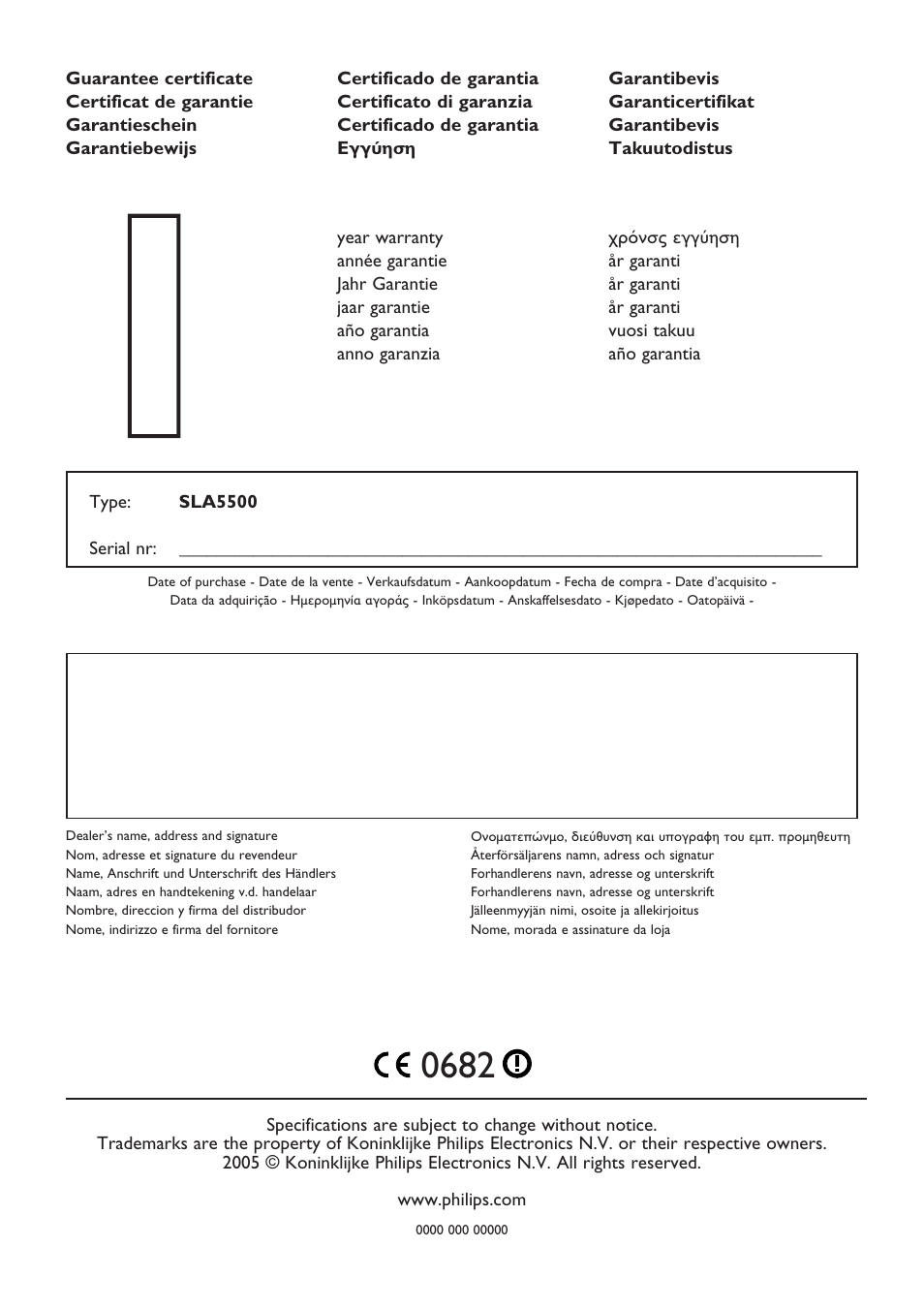 Philips SLA5500NS-17 User Manual | Page 38 / 38