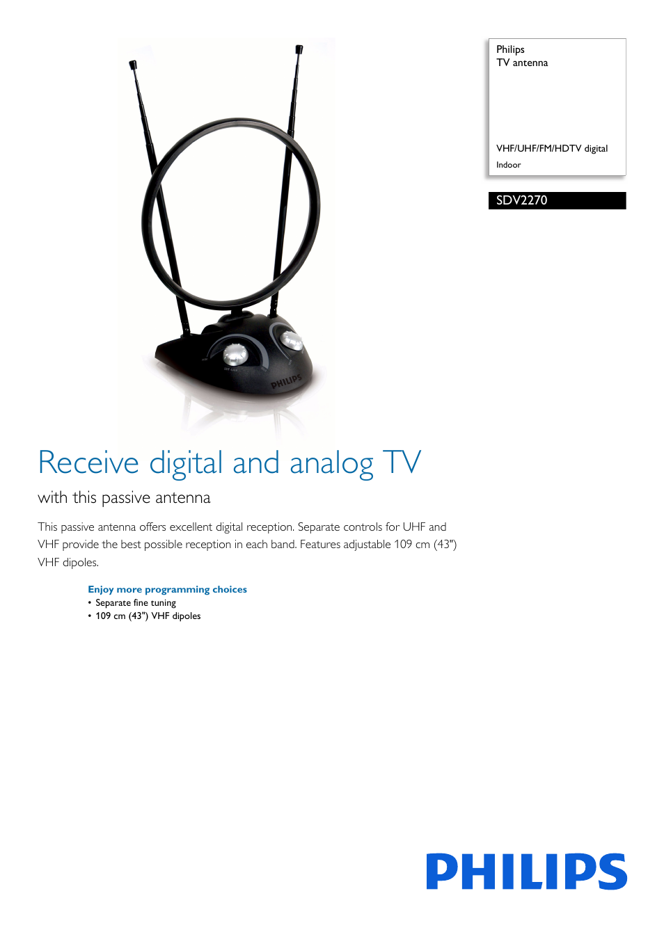Philips SDV2270-27 User Manual | 2 pages