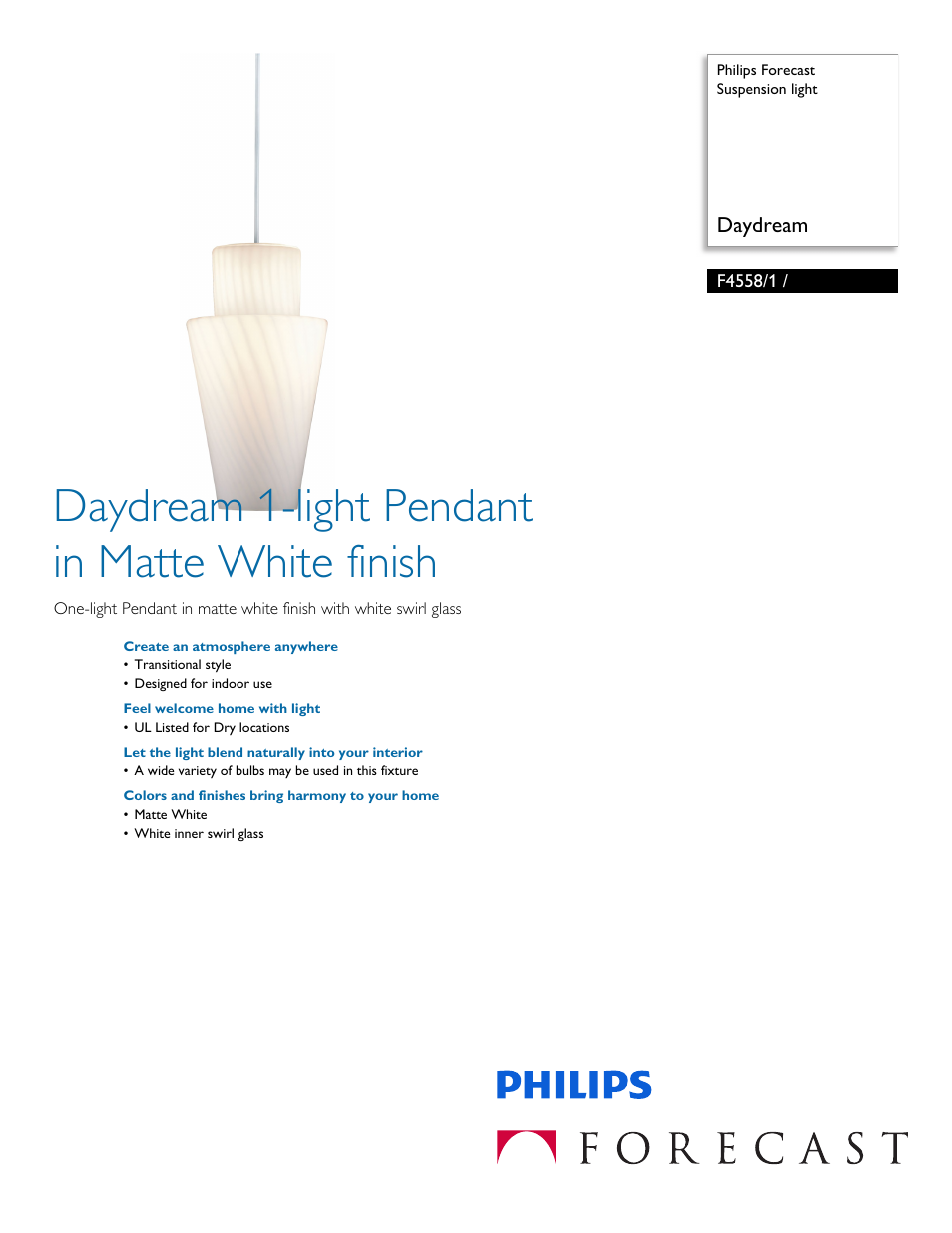 Philips F45581 User Manual | 2 pages