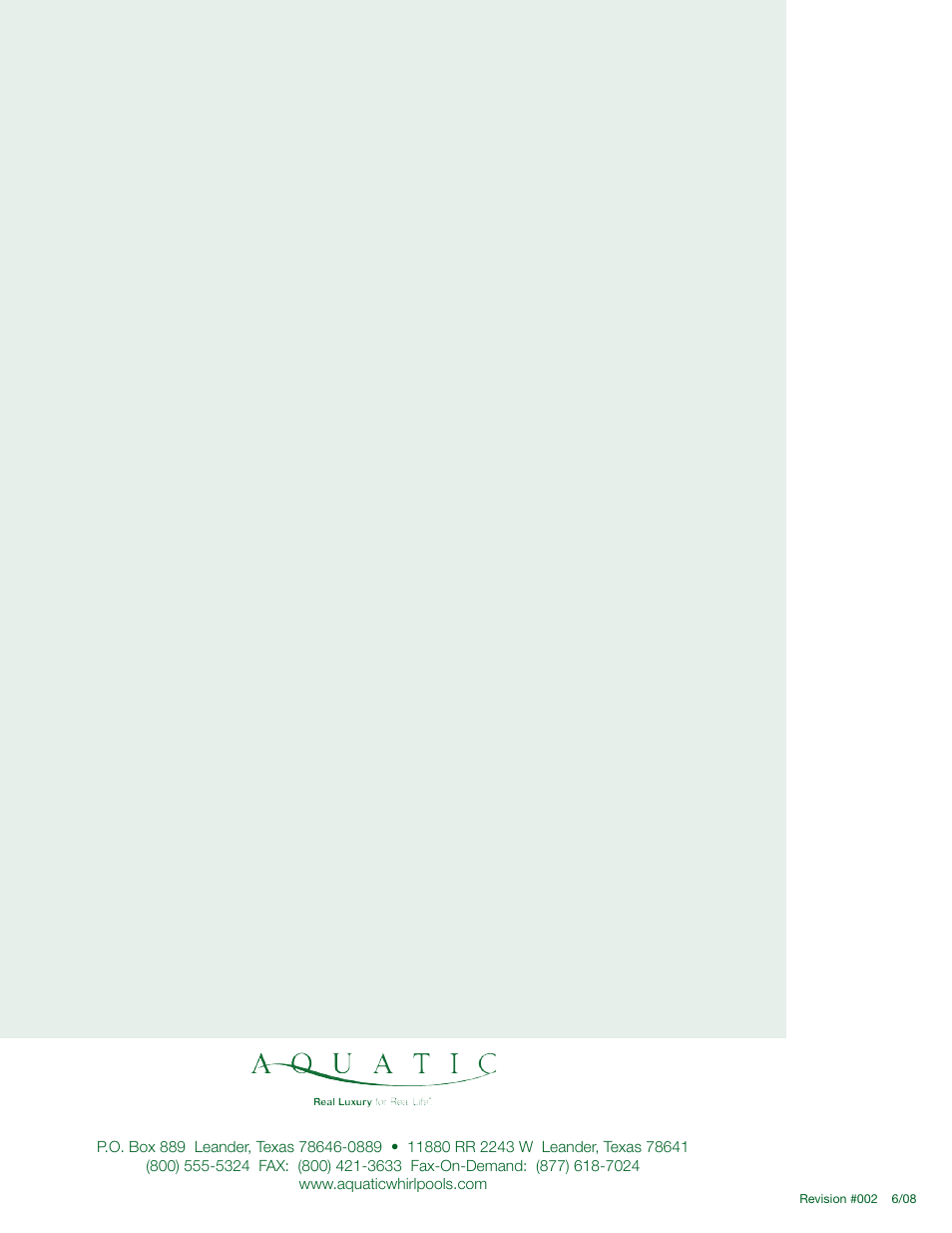Aquatic SYMPHONY SERIES User Manual | Page 28 / 28