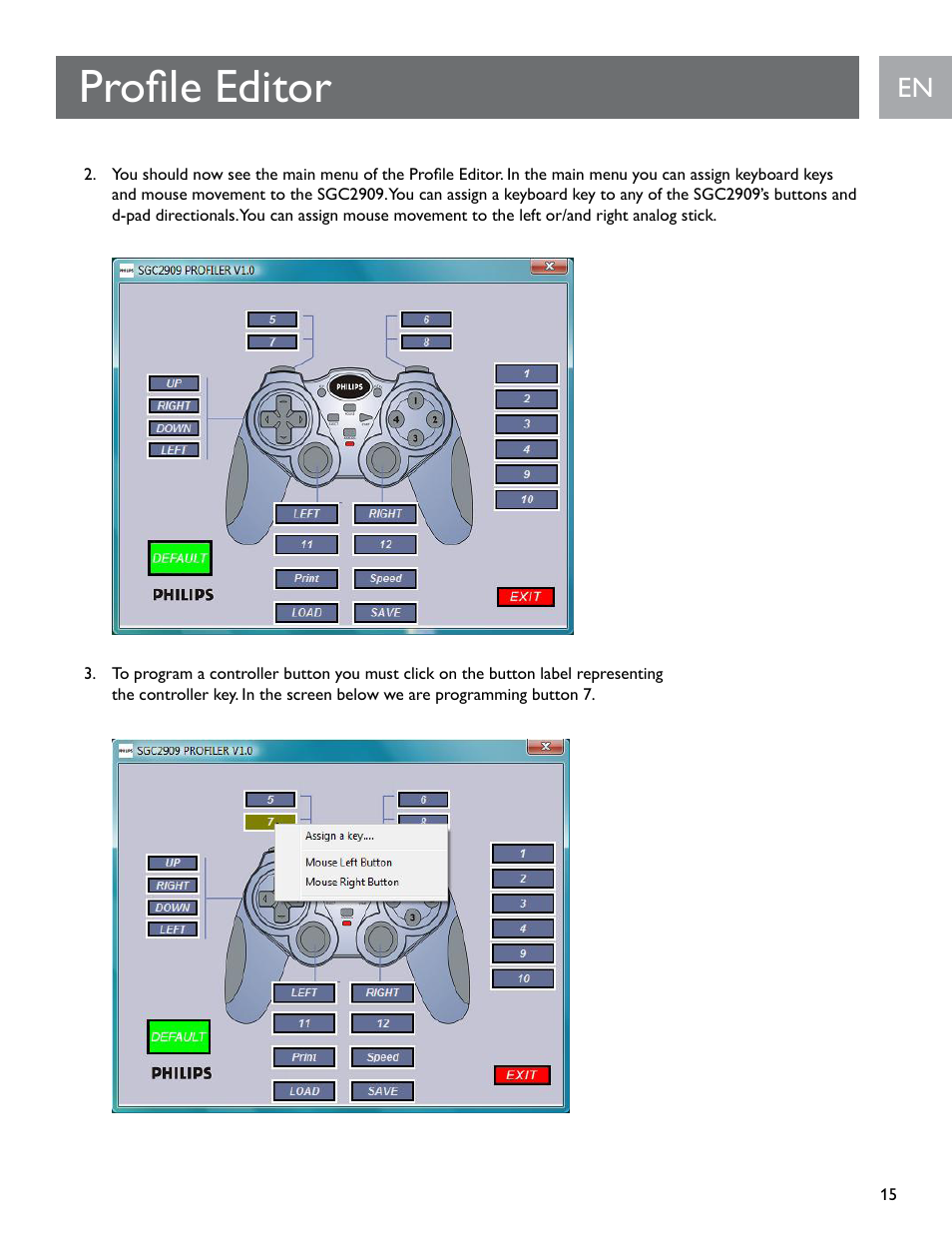 Profile editor | Philips SGC2909-27 User Manual | Page 15 / 42