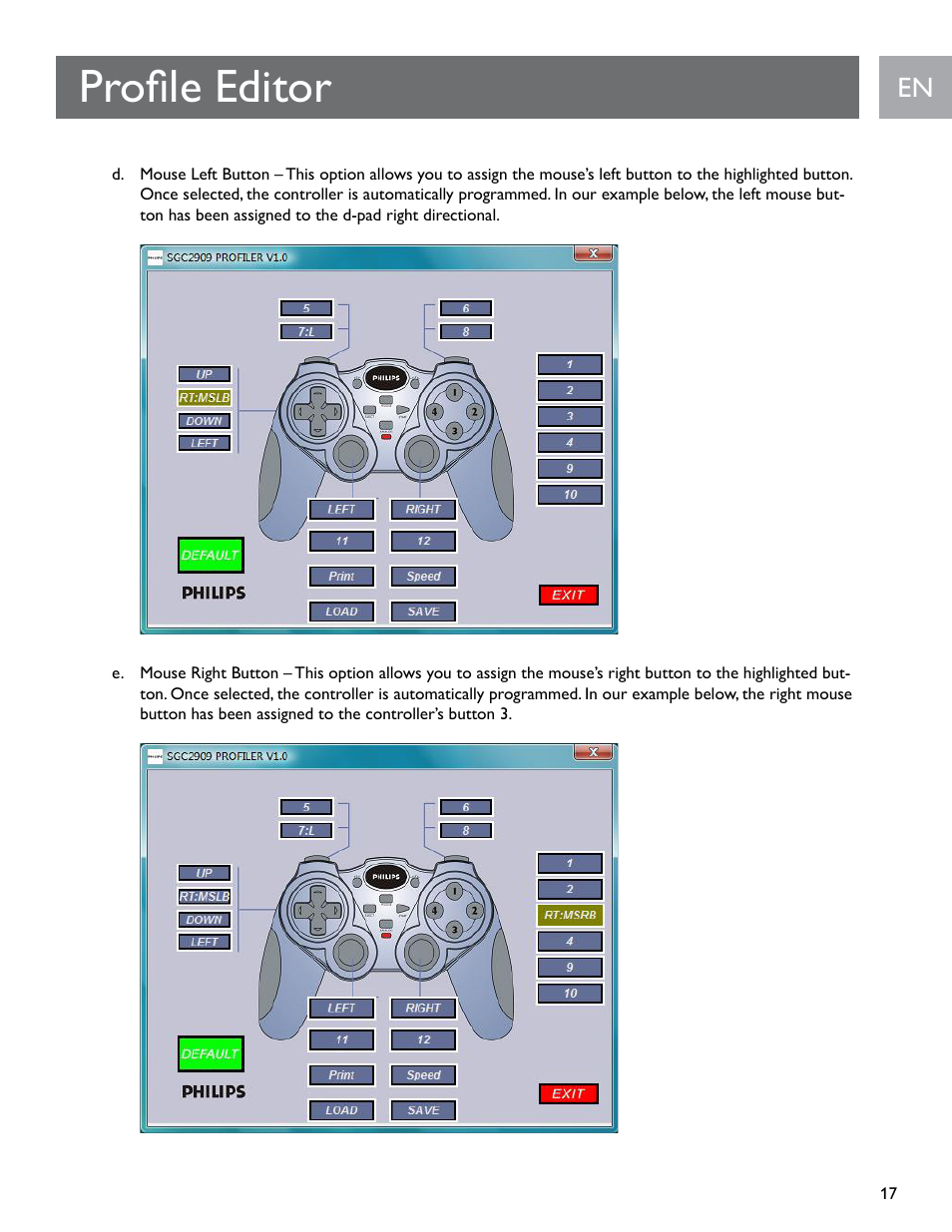 Profile editor | Philips SGC2909-27 User Manual | Page 17 / 42