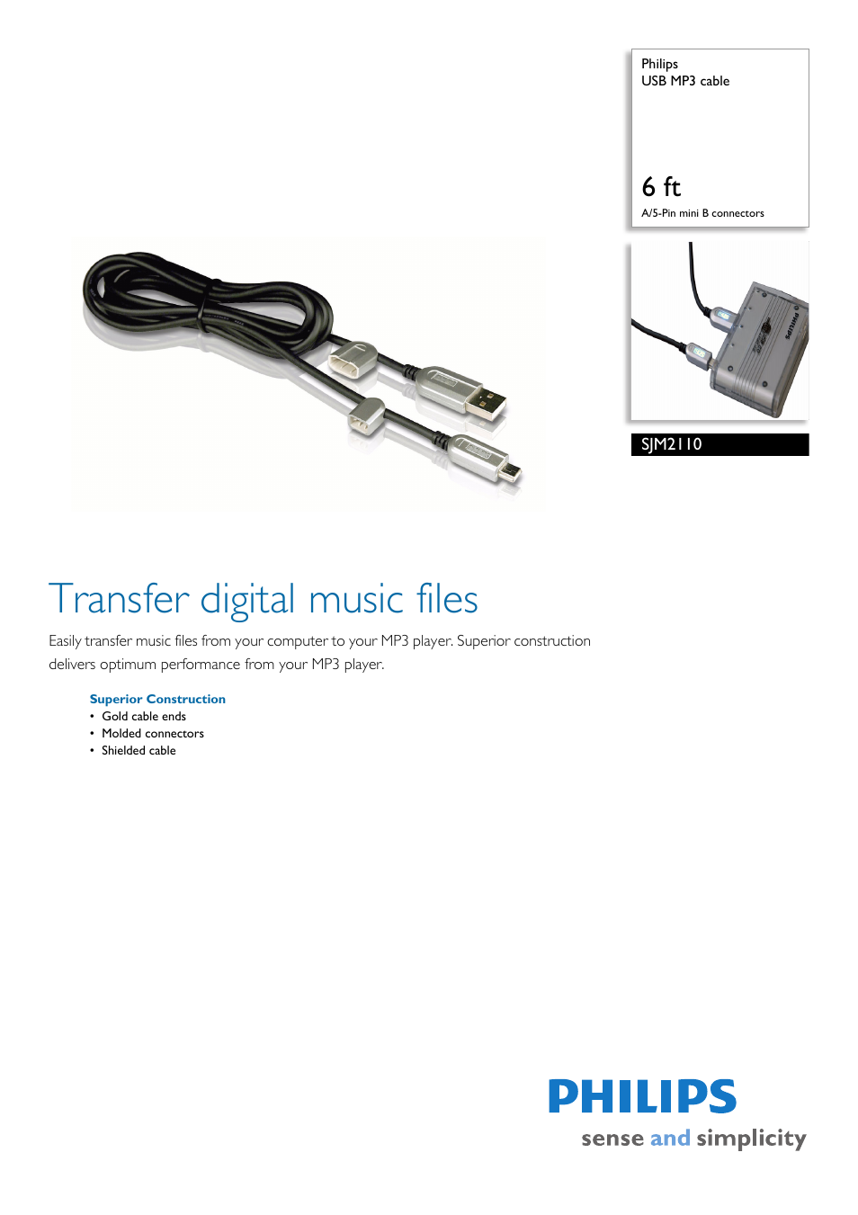 Philips SJM2110-17 User Manual | 2 pages