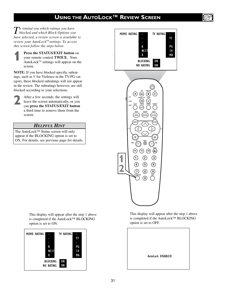 Sing the, Eview, Creen | Philips 15PF9936-37 User Manual | Page 31 / 64