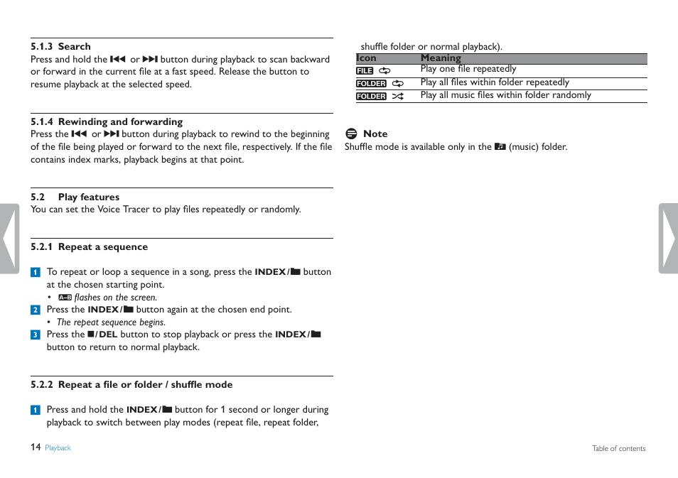 Play features | Philips LFH0884-00 User Manual | Page 14 / 24