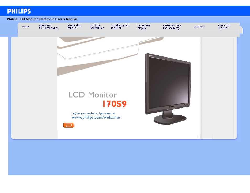 Philips Brilliance LCD monitor 170S9FB 17" SXGA User Manual | 110 pages