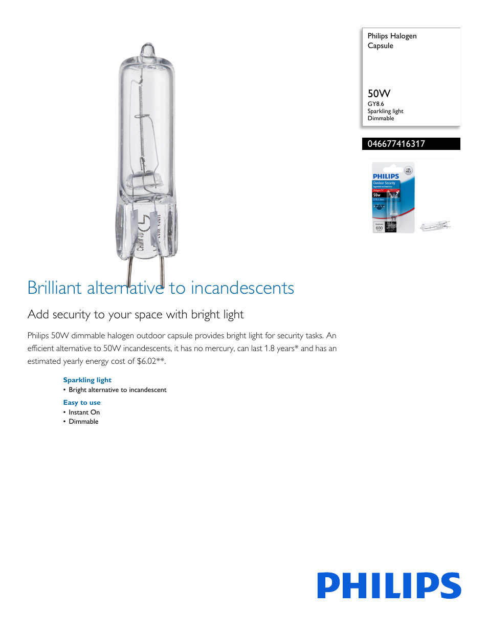 Philips 046677416317 User Manual | 2 pages