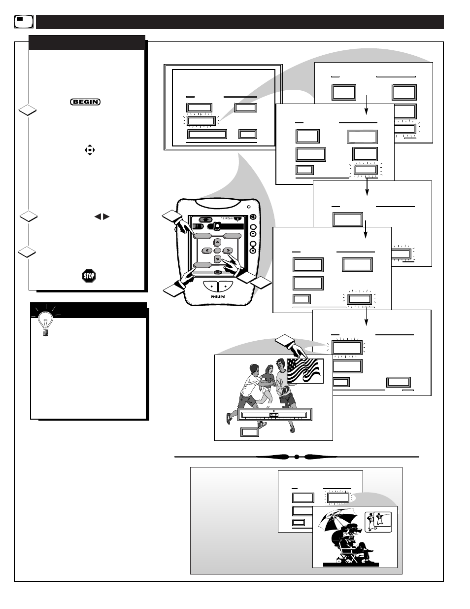 Djusting, Icture, Olor and | 12 3 s | Philips 64PP975199 User Manual | Page 48 / 53