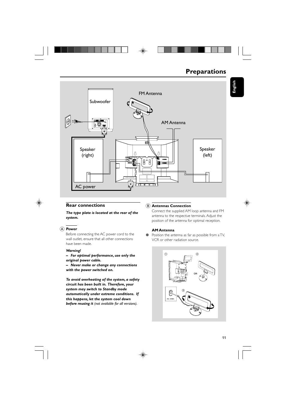 Preparations | Philips MCM309R-37 User Manual | Page 11 / 35