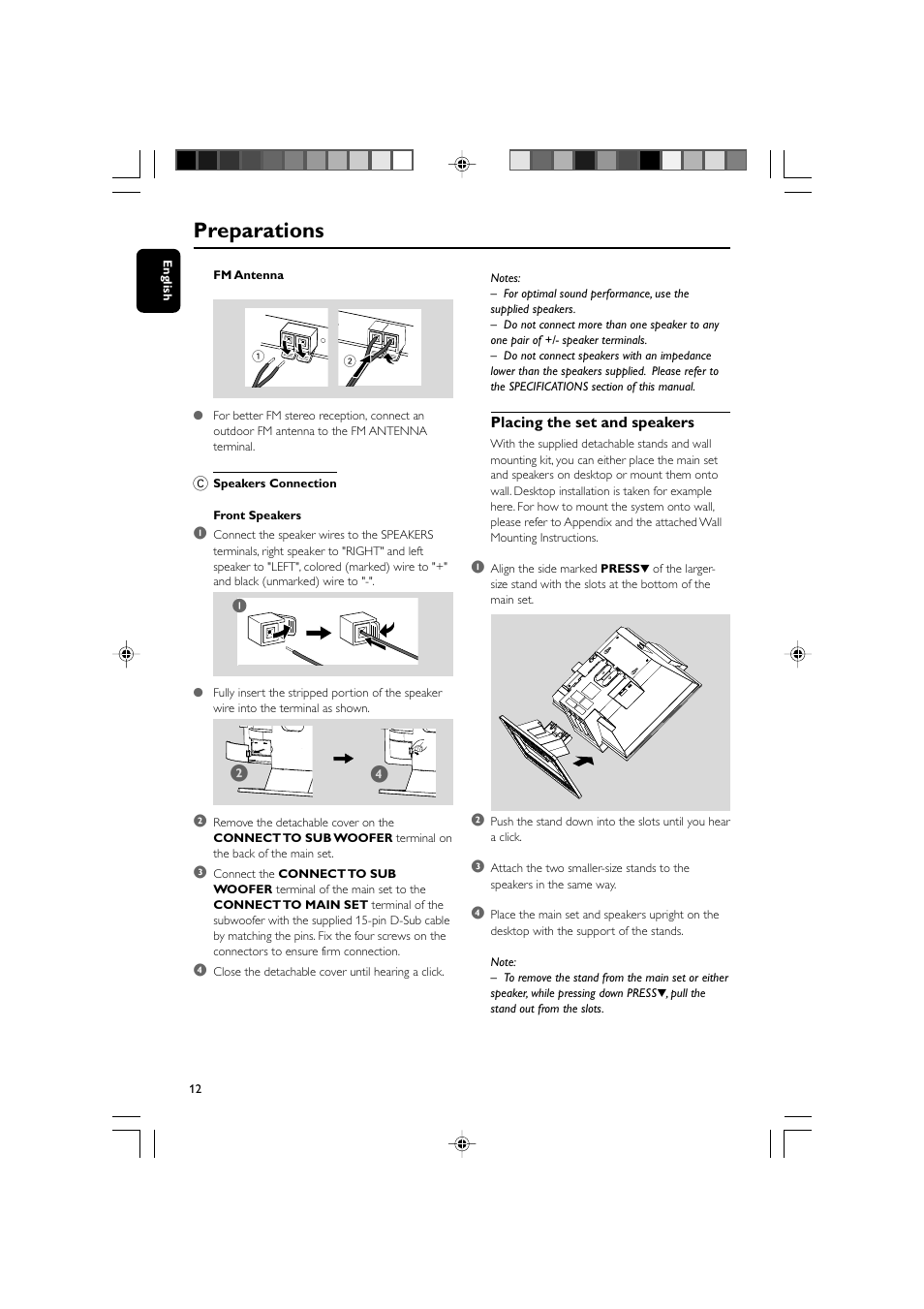 Preparations | Philips MCM309R-37 User Manual | Page 12 / 35