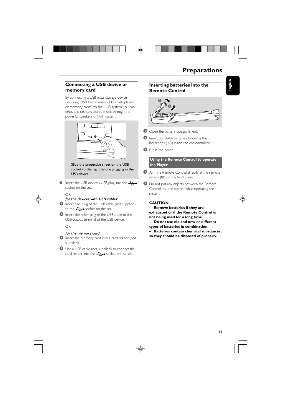 Preparations | Philips MCM309R-37 User Manual | Page 13 / 35