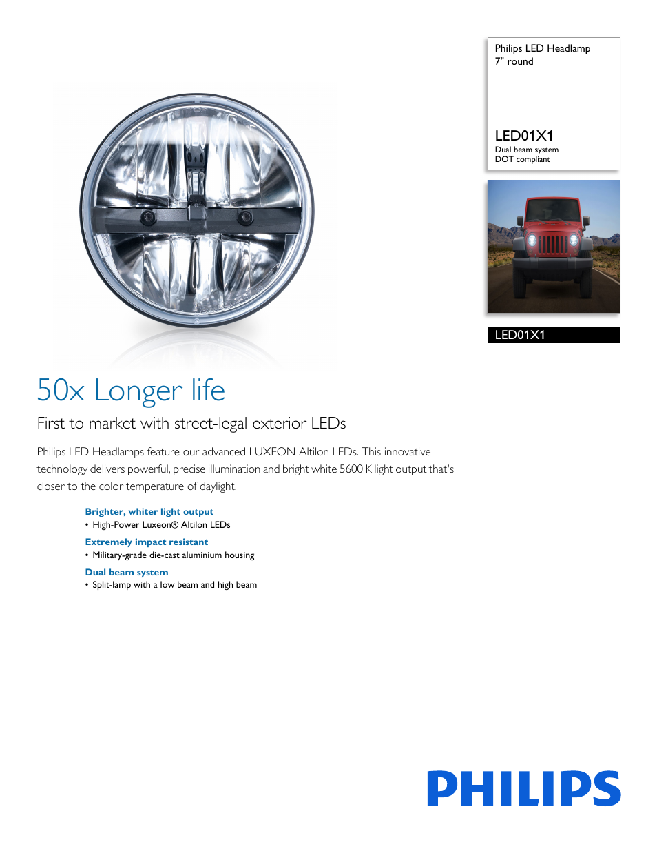 Philips LED01X1 User Manual | 2 pages
