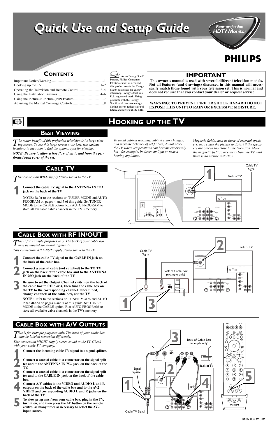 Philips 60PP9363H-17 User Manual | 8 pages