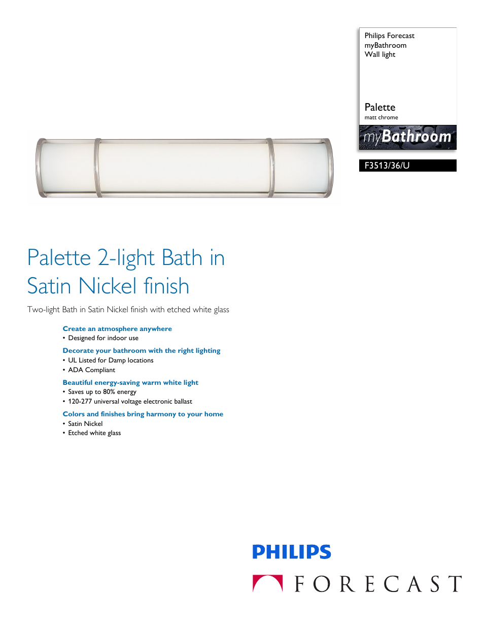 Philips F351336U User Manual | 2 pages