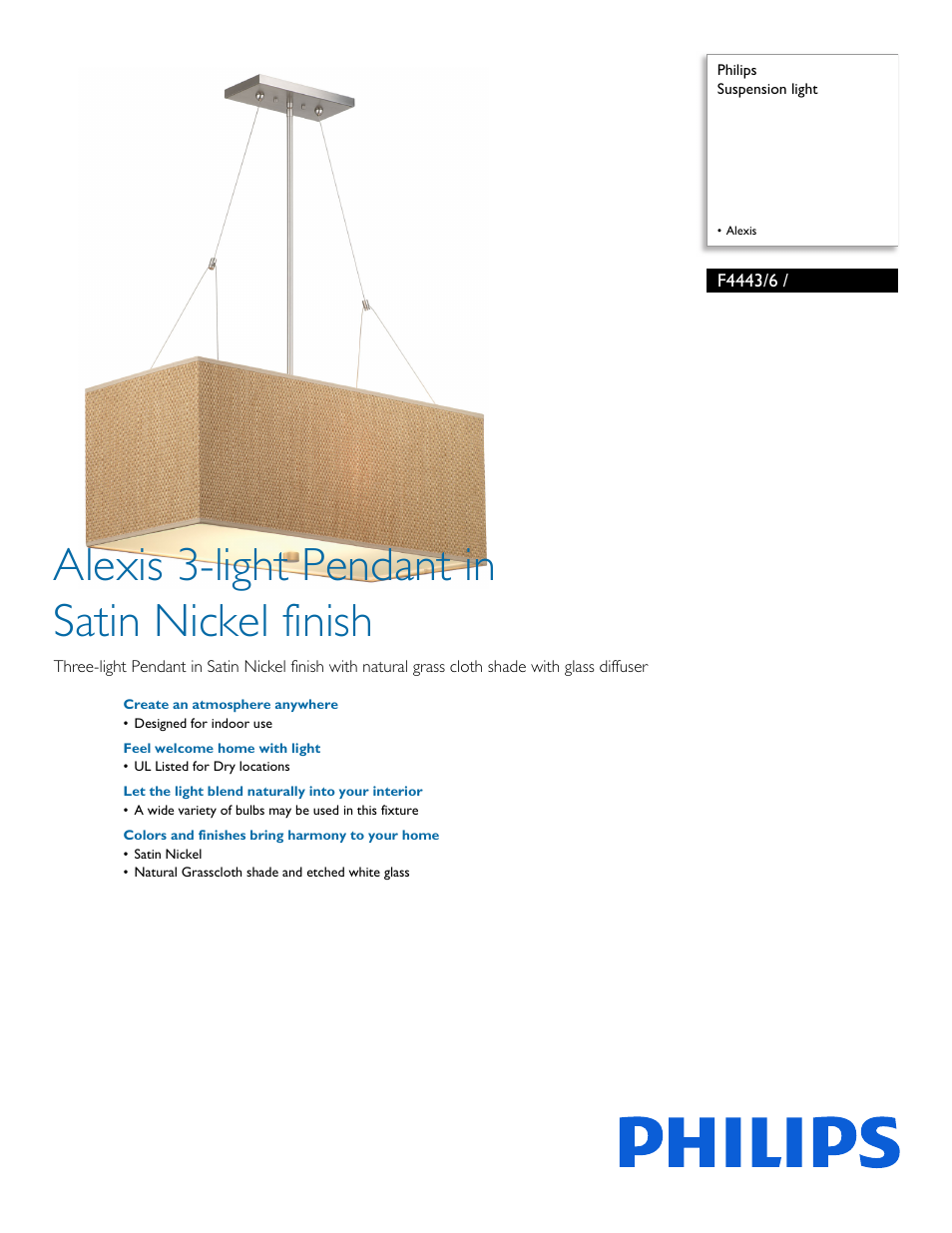 Philips F44436 User Manual | 2 pages