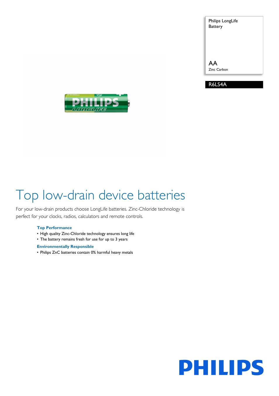 Philips R6LS4A-27 User Manual | 2 pages