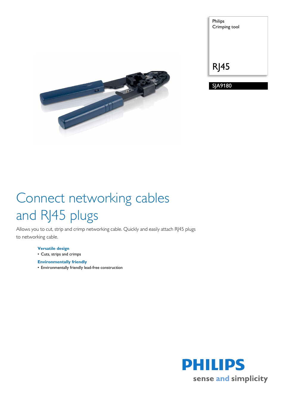 Philips SJA9180-17 User Manual | 2 pages