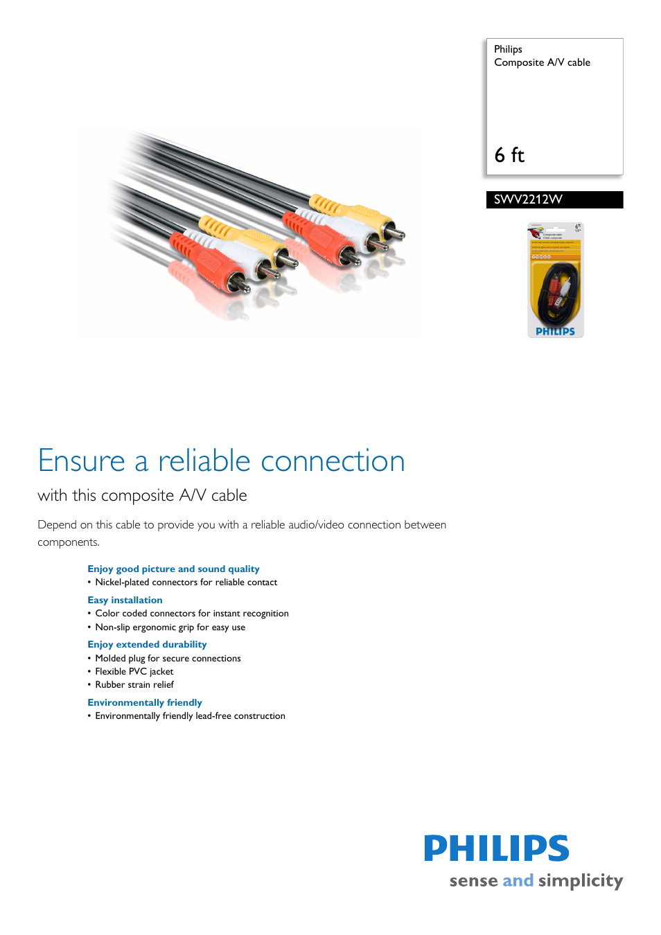 Philips SWV2212W-27 User Manual | 2 pages