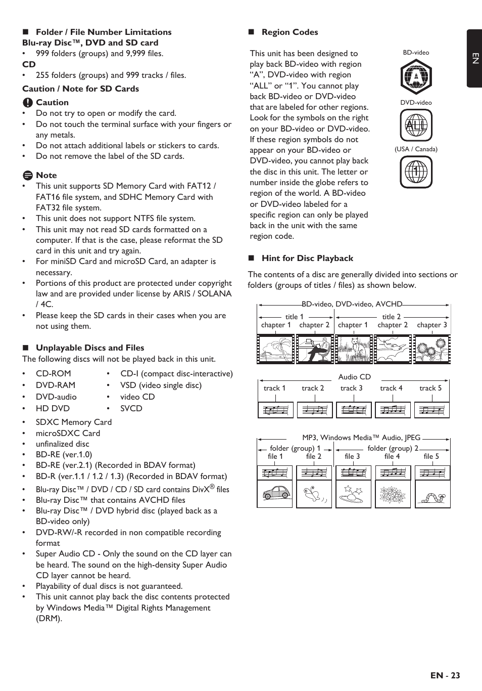 Philips Blu-ray home theater system HTS3106 User Manual | Page 23 / 56