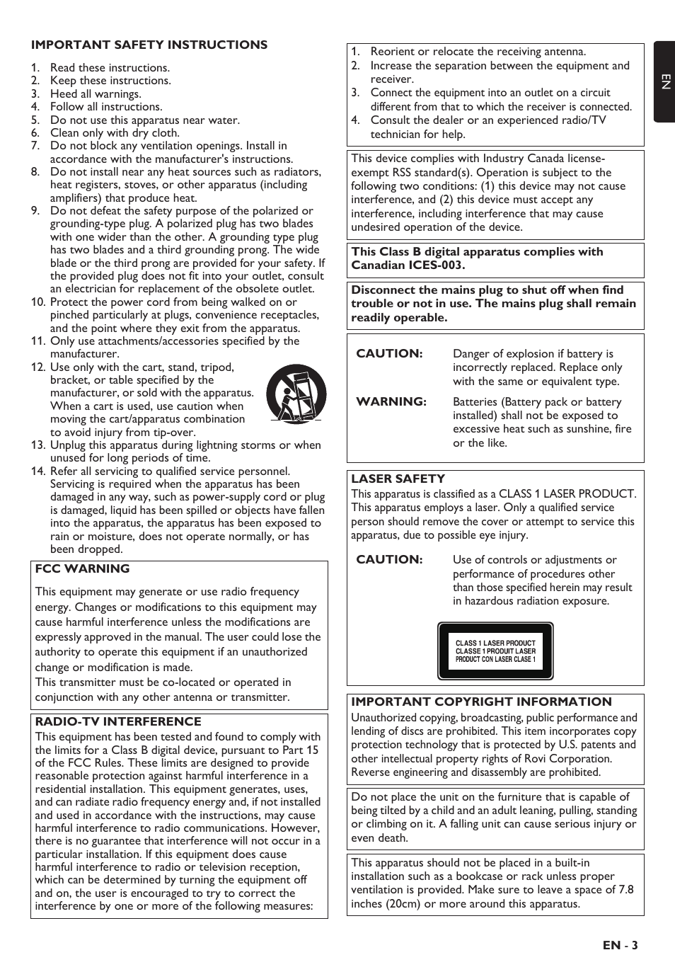 Philips Blu-ray home theater system HTS3106 User Manual | Page 3 / 56