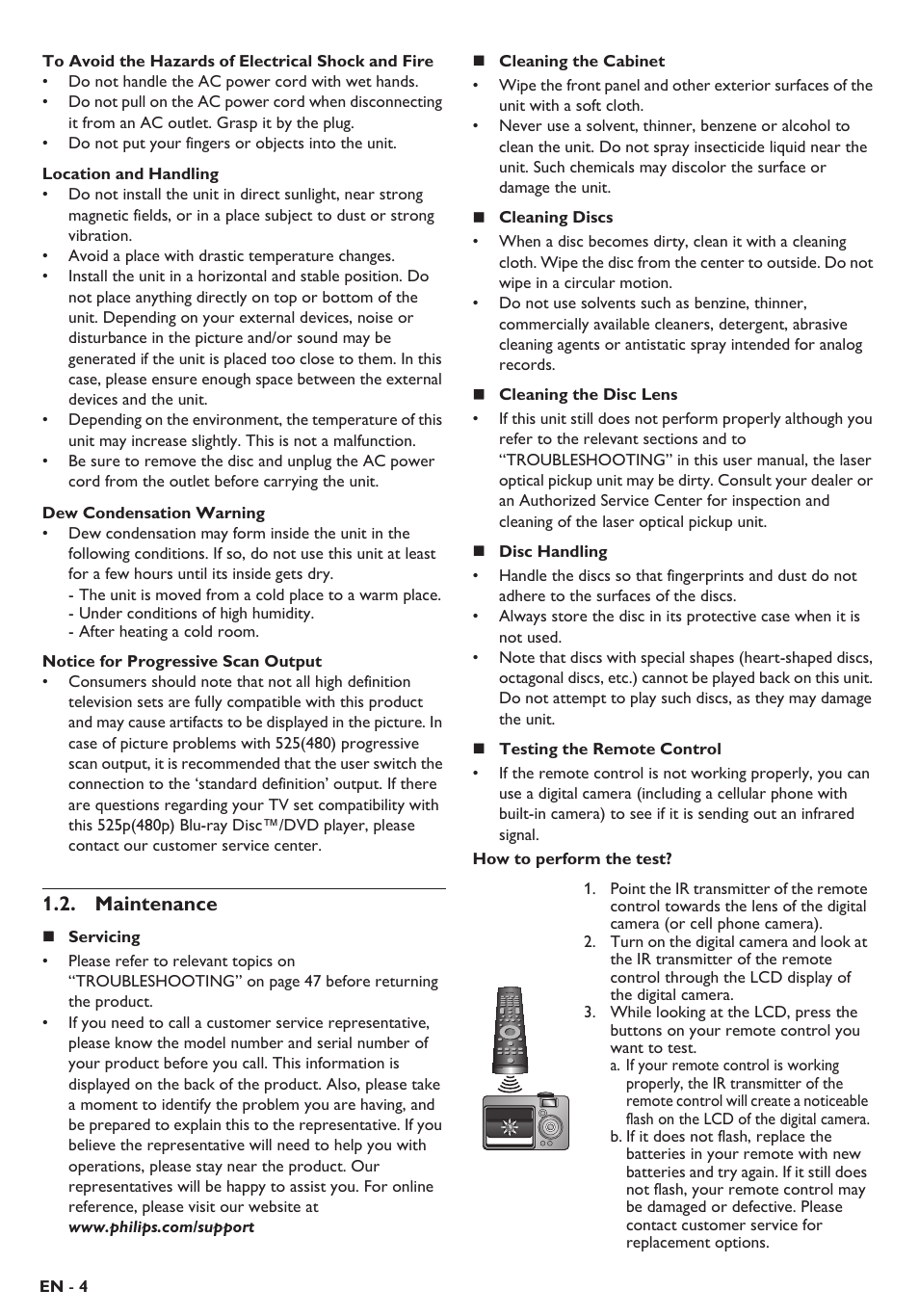Maintenance | Philips Blu-ray home theater system HTS3106 User Manual | Page 4 / 56