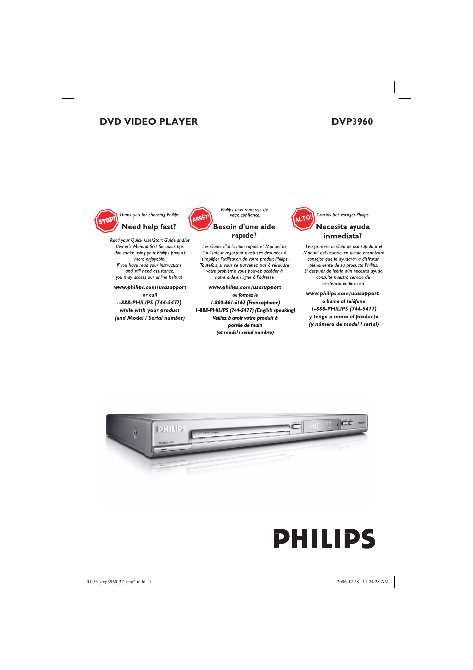 Philips DVP3960-37B User Manual | 53 pages