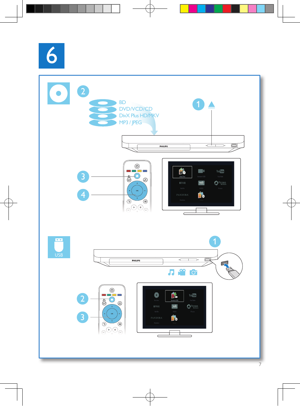 Philips BDP2100-F7 User Manual | Page 7 / 24