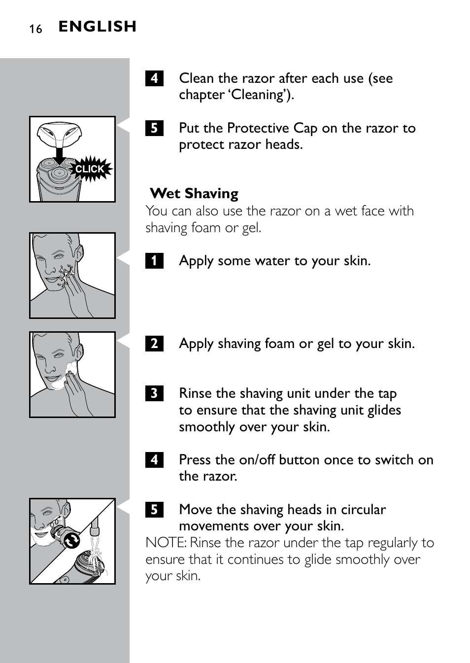 Philips Norelco Shaver 4100 Series 4000 wet & dry electric shaver AT810-41 DualPrecision heads Flex & Float system 50 min shaving 1 hour charge AquaTech wet & dry technology with Aquatec - Wet or Dry shaving and Pop-up trimmer User Manual | Page 16 / 29