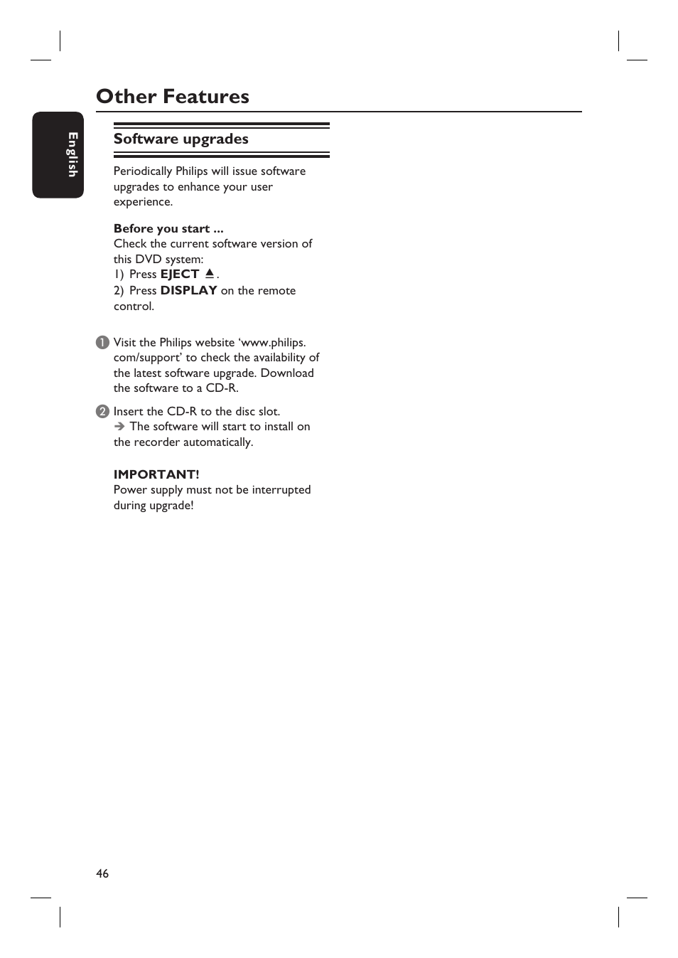 Other features | Philips HTS6500-37 User Manual | Page 46 / 55