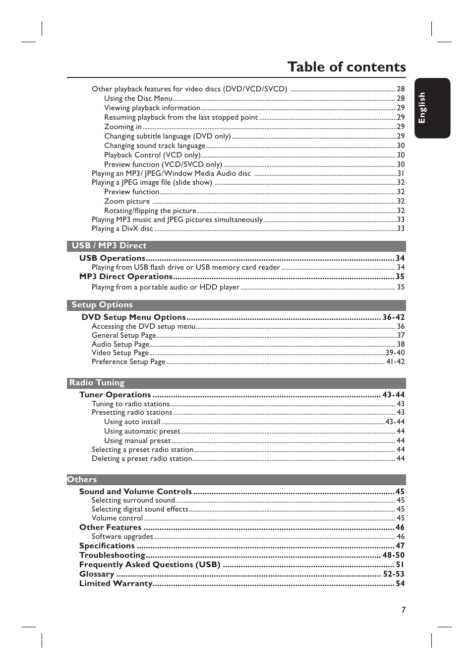 Philips HTS6500-37 User Manual | Page 7 / 55