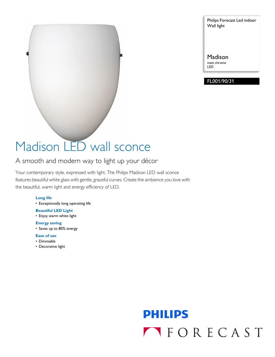 Philips FL0019031 User Manual | 2 pages