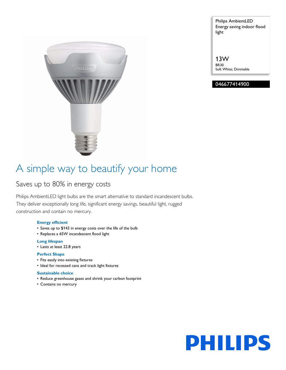 Philips 046677414900 User Manual | 2 pages