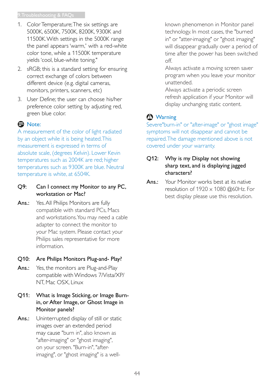 Philips 221P3LPEB-00 User Manual | Page 46 / 47