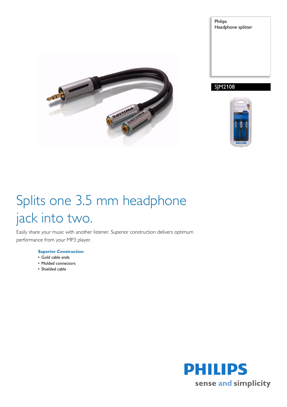 Philips SJM2108-27 User Manual | 2 pages