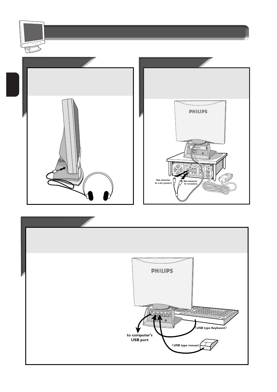 Connection to pc | Philips 151AX User Manual | Page 4 / 22