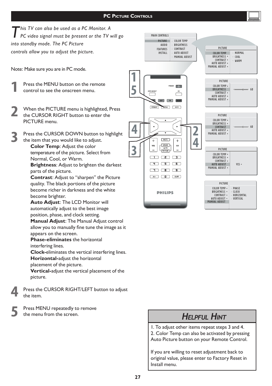 Elpful | Philips 23PF5320-28 User Manual | Page 27 / 35