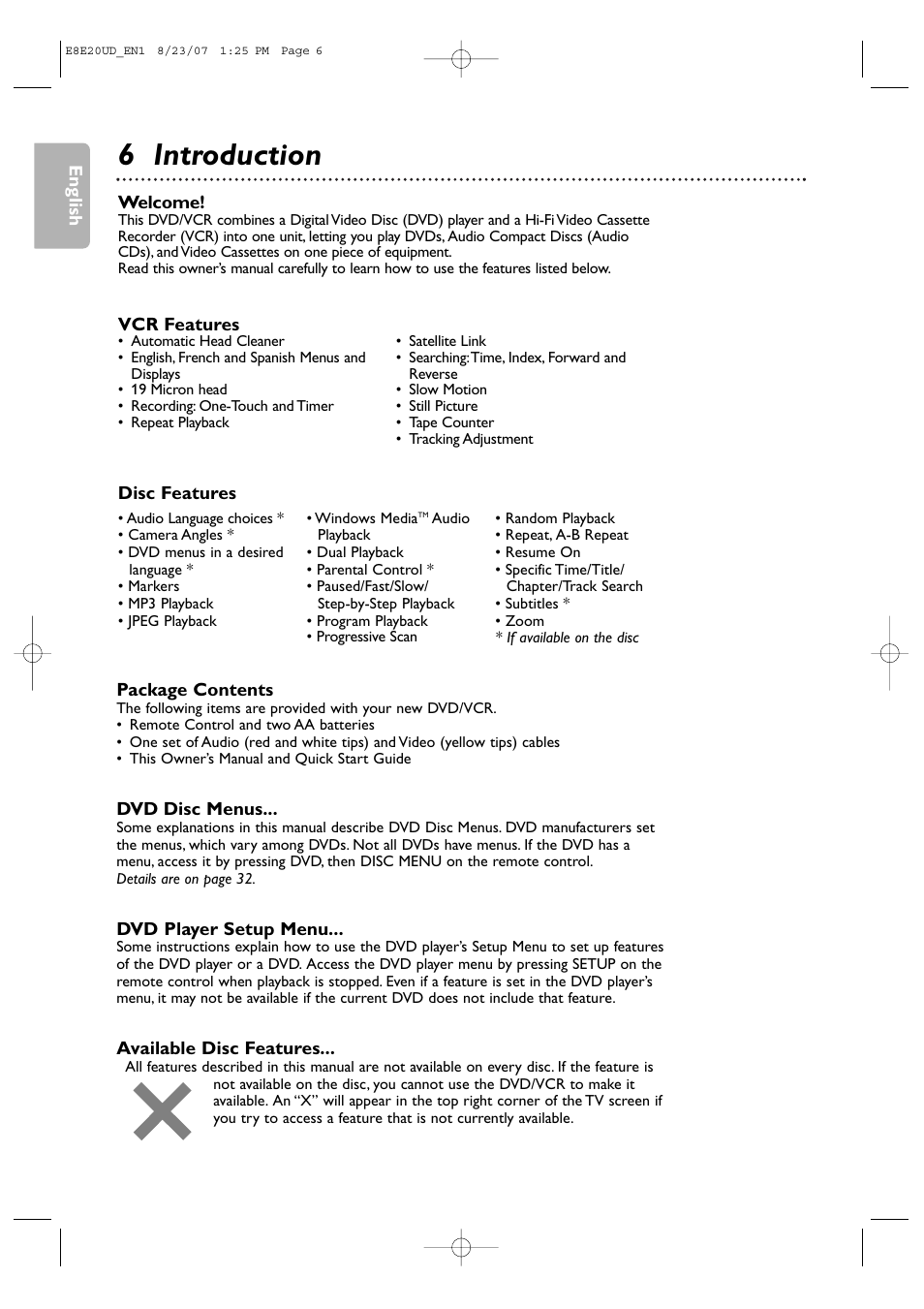 6 introduction | Philips DVP3345V-17 User Manual | Page 6 / 126