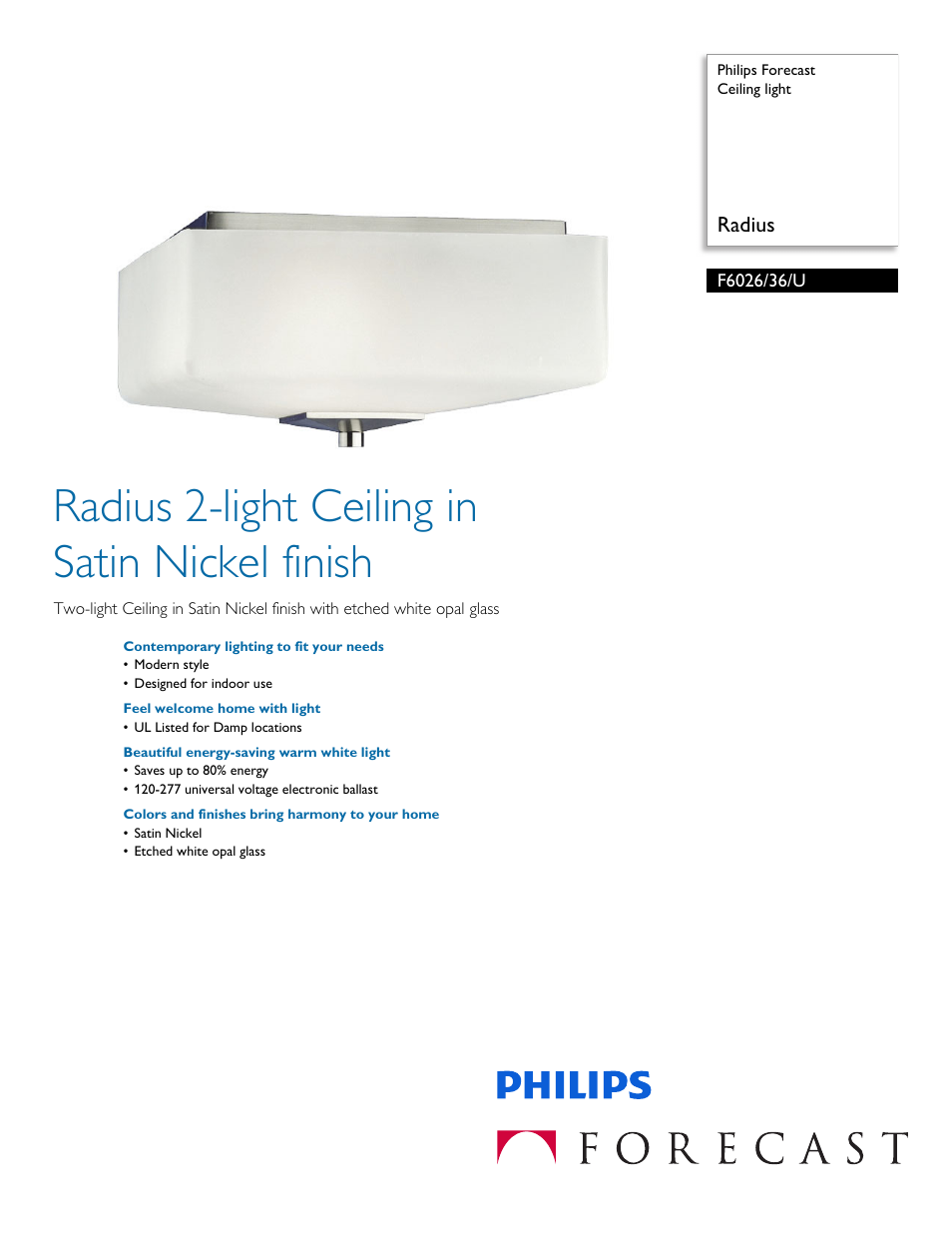 Philips F602636U User Manual | 2 pages