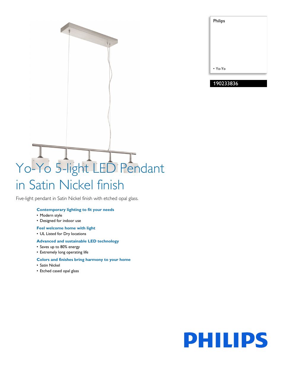 Philips 190233836 User Manual | 2 pages