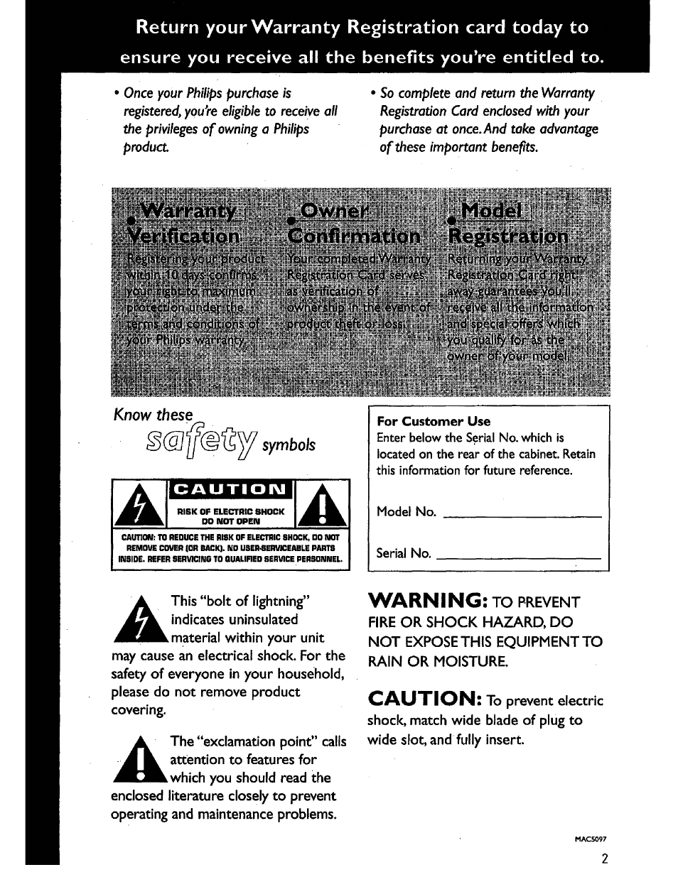 Warning, Caution | Philips DSS350S1 User Manual | Page 2 / 9