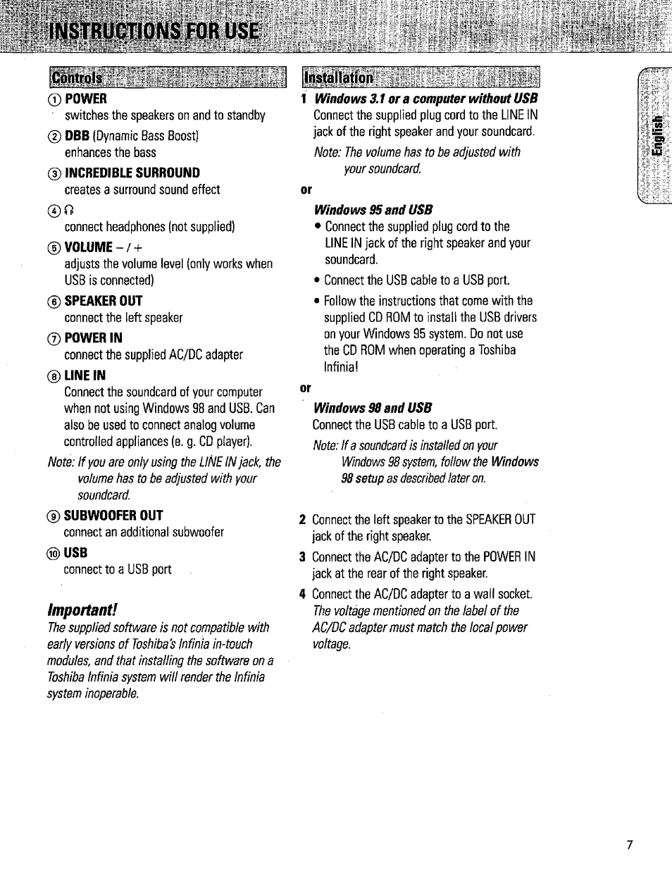 Instructions for use | Philips DSS350S1 User Manual | Page 7 / 9